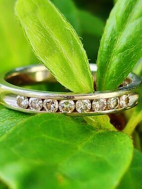 DESIGNER 14KT DIAMOND WEDDING BAND RING SIZE 6